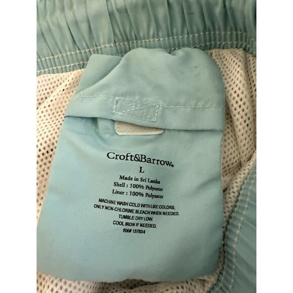 Croft & Barrow Swim Trunks Board Shorts Nautical Hawaiian Beach Palm Trees SizeL - Picture 5 of 5